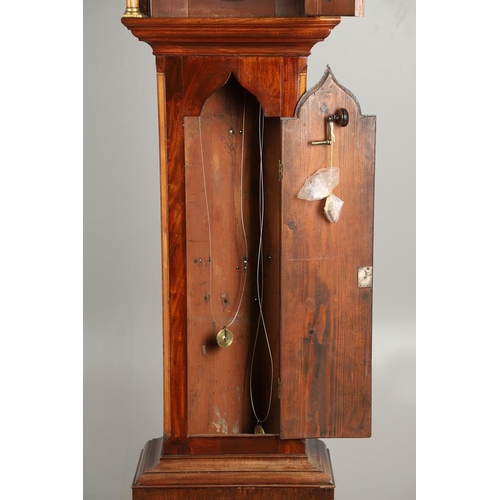 1434 - A GEORGE III EIGHT DAY INLAID MAHOGANY LONGCASE CLOCK. with rare oval 10 1/2