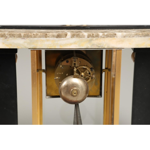 1436 - AN ART DECO MARBLE CLOCK GARNITURE. the 4