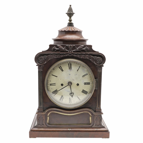 1443 - AN EARLY 19TH CENTURY WALNUT MANTEL CLOCK. the 7