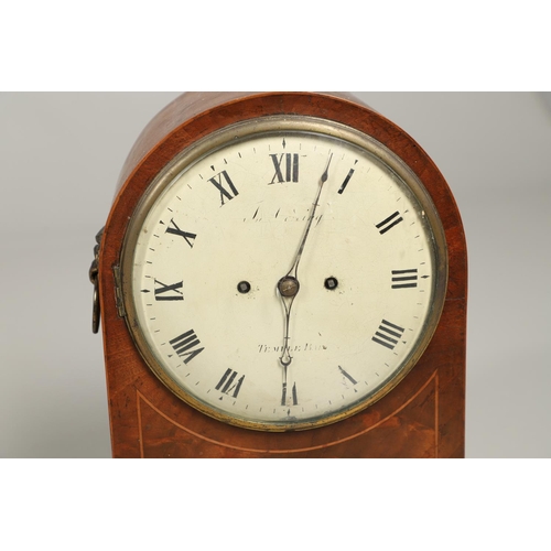 1445 - A REGENCY MAHOGANY BRACKET CLOCK. the 7 3/4