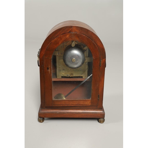 1445 - A REGENCY MAHOGANY BRACKET CLOCK. the 7 3/4