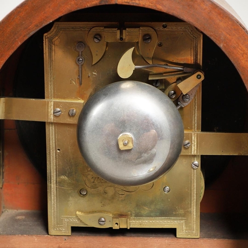 1445 - A REGENCY MAHOGANY BRACKET CLOCK. the 7 3/4