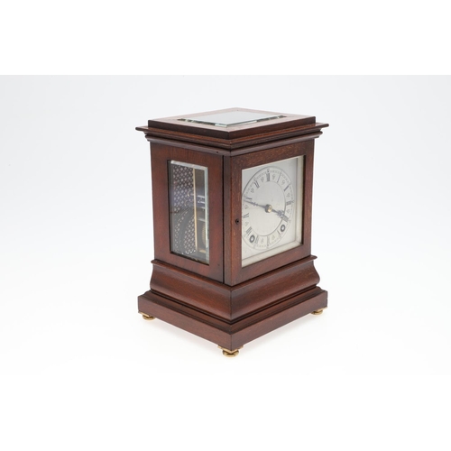 1447 - A WINTERHALDER & HOFMEIER FOUR GLASS MAHOGANY MANTEL CLOCK. the 4