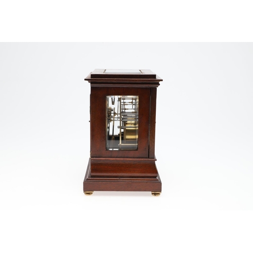 1447 - A WINTERHALDER & HOFMEIER FOUR GLASS MAHOGANY MANTEL CLOCK. the 4