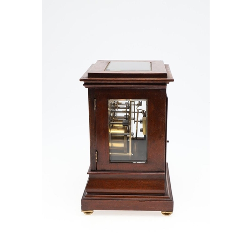 1447 - A WINTERHALDER & HOFMEIER FOUR GLASS MAHOGANY MANTEL CLOCK. the 4