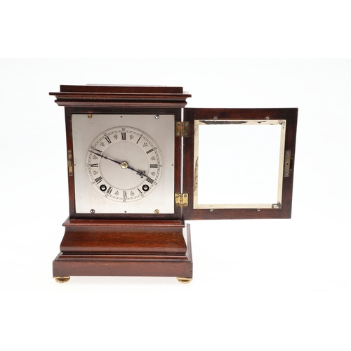 1447 - A WINTERHALDER & HOFMEIER FOUR GLASS MAHOGANY MANTEL CLOCK. the 4