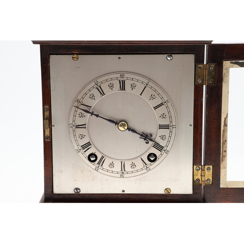 1447 - A WINTERHALDER & HOFMEIER FOUR GLASS MAHOGANY MANTEL CLOCK. the 4