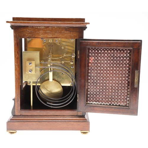 1447 - A WINTERHALDER & HOFMEIER FOUR GLASS MAHOGANY MANTEL CLOCK. the 4