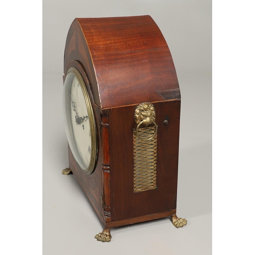 1449 - A REGENCY INLAID MAHOGANY BRACKET CLOCK. the 8