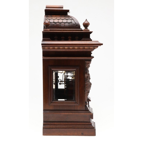 1451 - A 19TH CENTURY GERMAN OAK BRACKET CLOCK, CIRCA 1870. the 6.5