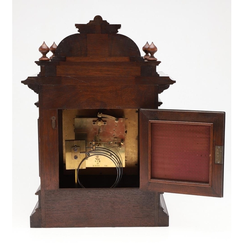 1451 - A 19TH CENTURY GERMAN OAK BRACKET CLOCK, CIRCA 1870. the 6.5