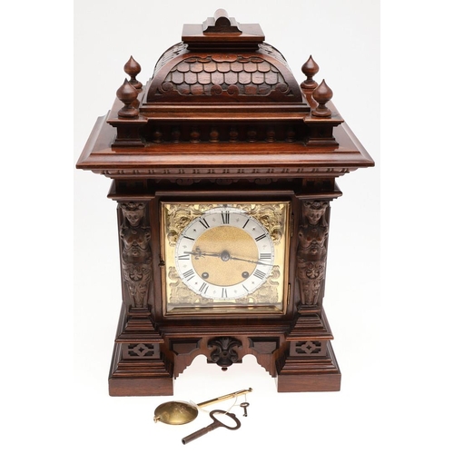 1451 - A 19TH CENTURY GERMAN OAK BRACKET CLOCK, CIRCA 1870. the 6.5