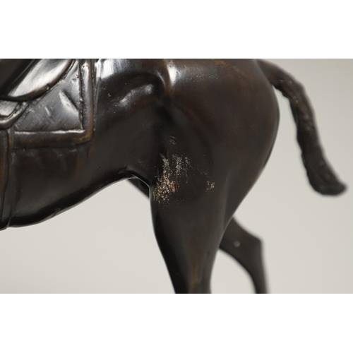 1453 - AFTER ROSA BONHEUR (FRENCH, 19TH CENTURY), 'JOCKEY UP'. a bronze study of a jockey astride his horse... 