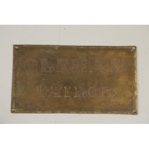 1458 - A CORNISH BRASS TAILOR'S SIGN, CIRCA 1820. engraved by H England, Padstow, 33cm x 18.5cm.  *CR  Surf... 