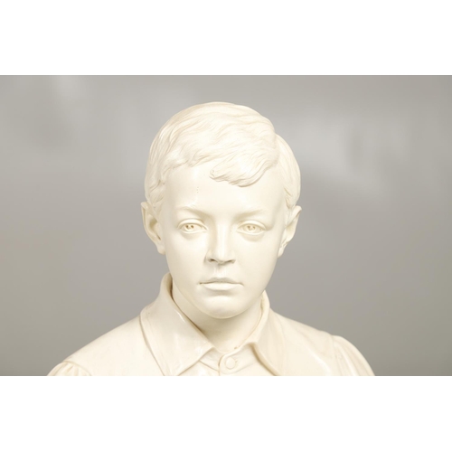 1459 - WALTER ROWLANDS INGRAM (LATE 19TH CENTURY). a carved marble bust of a boy, signed verso 'W.R Ingram ... 