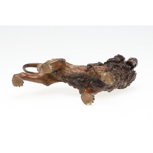 1464 - AN AUSTRIAN COLD PAINTED BRONZE OF A LION. early 20th century, naturalistically modelled in a standi... 