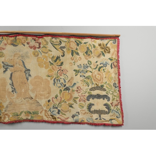 1471 - AN 18TH CENTURY WOVEN TAPESTRY PANEL/ALTAR CLOTH. probably Italian or Low Countries, woven with silk... 