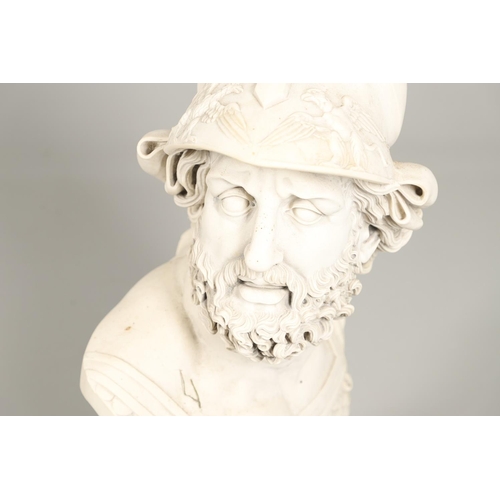 1479 - A CONTEMPORARY RESIN BUST OF A CLASSICAL MILITARY FIGURE. the helmet decorated in relief with eagles... 