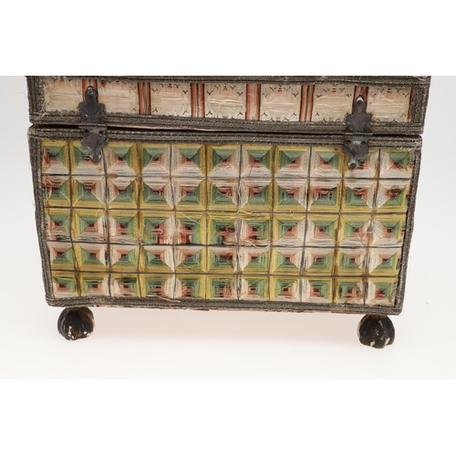 1481 - A RARE CHARLES II SILKWORK TABLE CASKET. having hinged doors to the front opening to reveal seven si... 