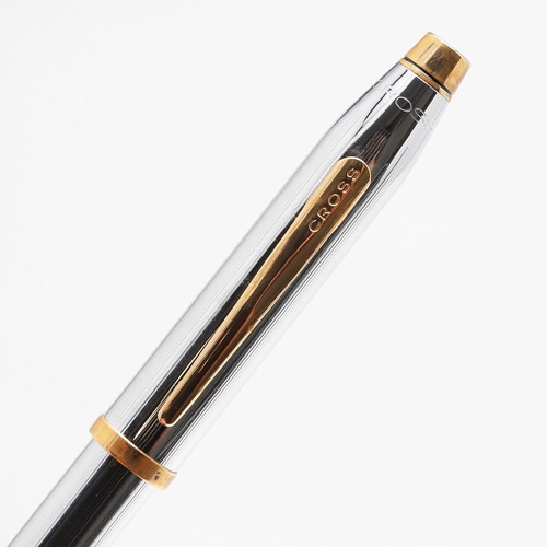 1513 - CROSS: FIVE FOUNTAIN PENS. comprising a 10k rolled gold pen with a 14k nib, a slimline example with ... 