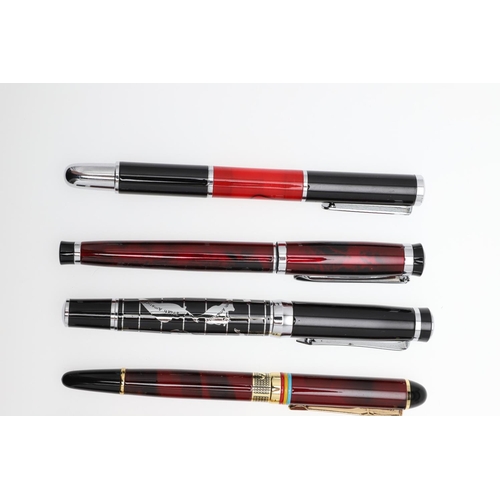 1536 - A GROUP OF TEN CHINESE FOUNTAIN PENS. including three Kaiduoli, two Fuliwen, one Huashilai red and b... 