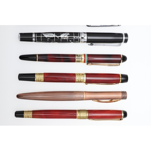 1536 - A GROUP OF TEN CHINESE FOUNTAIN PENS. including three Kaiduoli, two Fuliwen, one Huashilai red and b... 