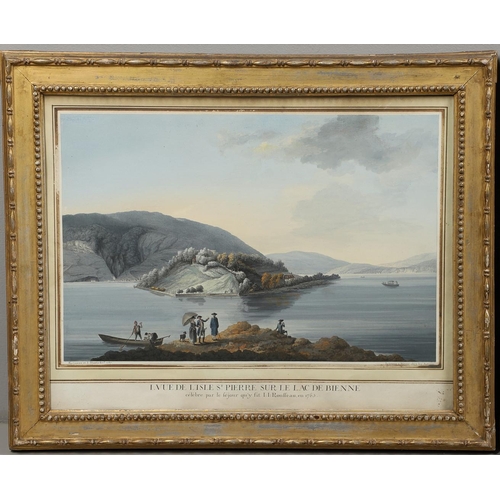 465 - JOHANN JOSEPH HARTMANN (1752/3-1830) & JOHANN BAPTIST STUNTZ (1753-1836). VUE DE L'ISLE ST.PIERRE SU... 