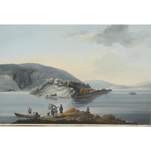 465 - JOHANN JOSEPH HARTMANN (1752/3-1830) & JOHANN BAPTIST STUNTZ (1753-1836). VUE DE L'ISLE ST.PIERRE SU... 