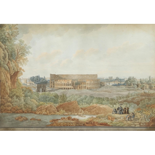 468 - GIOVANNI VOLPATO (1733-1803) & LOUIS DUCROS (1748-1810). VUE DU COLISEE A ROME; LE TEMPLE DE LA CONC... 