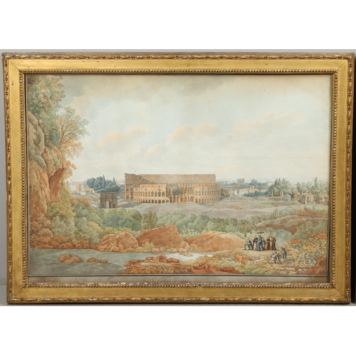 468 - GIOVANNI VOLPATO (1733-1803) & LOUIS DUCROS (1748-1810). VUE DU COLISEE A ROME; LE TEMPLE DE LA CONC... 