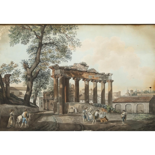 468 - GIOVANNI VOLPATO (1733-1803) & LOUIS DUCROS (1748-1810). VUE DU COLISEE A ROME; LE TEMPLE DE LA CONC... 