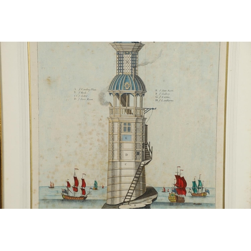 469 - JAAZIELL JOHNSTON (FL.18TH CENTURY). After. A PROPECT OF EDDY-STONE LIGHT-HOUSE NEAR PLYMOUTH. Engra... 