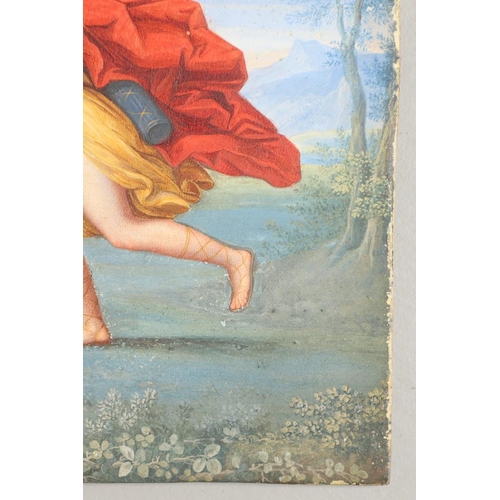 472 - FRANCESCO ALBANI (1578-1660). After. APOLLO AND DAPHNE. Bodycolour on paper laid on panel
Panel size... 