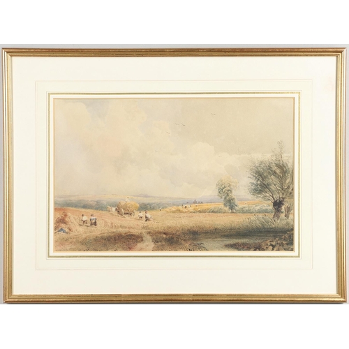 479 - PETER DE WINT (1784-1849). CORNFIELD IN SUSSEX. Watercolour
29 x 46cm.  *CR  Fading; unobtrusive ble... 