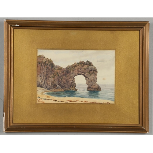 484 - WILLIAM WIEHE COLLINS (1862-1951). LULWORTH COVE; DURDLE DOOR. (d) Two, each signed, each also signe... 