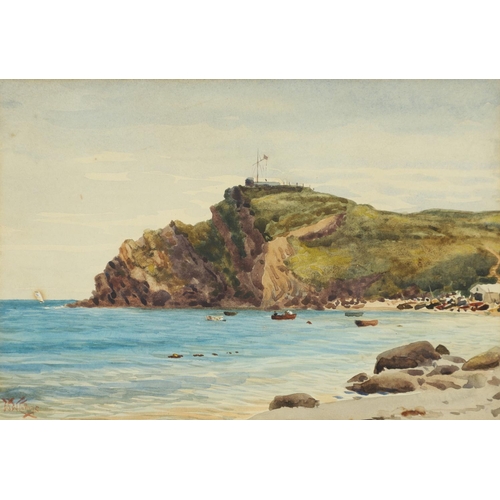 484 - WILLIAM WIEHE COLLINS (1862-1951). LULWORTH COVE; DURDLE DOOR. (d) Two, each signed, each also signe... 