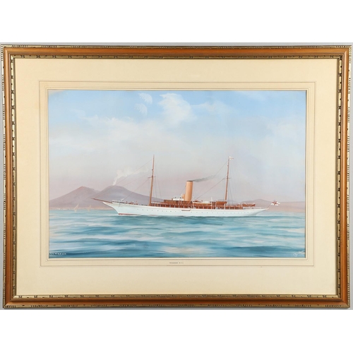 497 - ANTONIO DE SIMONE (I1851-1907). RYS `MIRANDA`, OFF THE COAST OF NAPLES. Signed and dated 1914, inscr... 