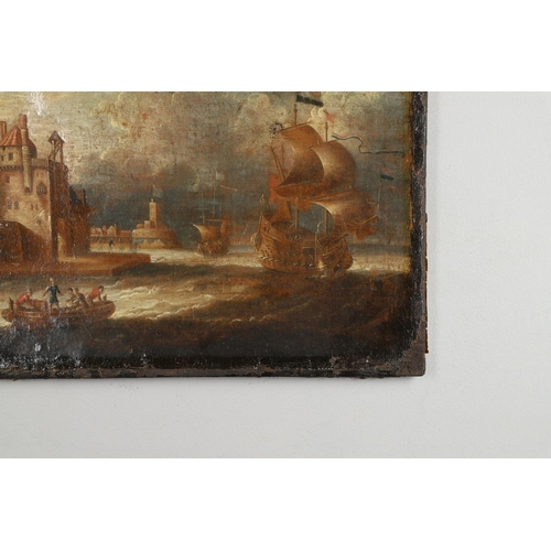 506 - BONAVENTURA PEETERS (1614-1652). Follower of. FIGURES AND VESSELS BY A SEAPORT. Oil on canvas
29 x 3... 