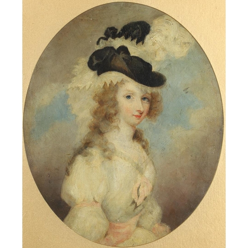 520 - RICHARD WESTALL, RA (1765-1836). Follower of. PORTRAIT OF A LADY, IDENTIFIED AS LADY FRANCES ARABELL... 