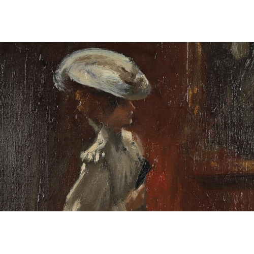 556 - GEORGE HENRY, RA (1858-1943). IN THE GALLERY. Signed, oil on canvas
49.5 x 29.5cm.

* The same forma... 