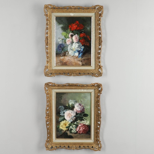 563 - JOSE MARIA MURILLO Y BRACHO (1827-1882). FLOWER SUBJECTS. A near pair, both signed, oil on panel
Eac... 