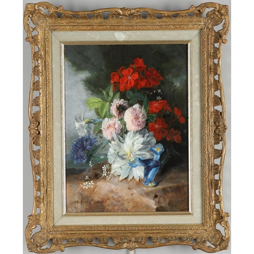 563 - JOSE MARIA MURILLO Y BRACHO (1827-1882). FLOWER SUBJECTS. A near pair, both signed, oil on panel
Eac... 