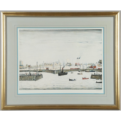 575 - LAURENCE STEPHEN LOWRY, RA (1887-1976). After. THE HARBOUR. (d) Colour reproduction, published by Ve... 