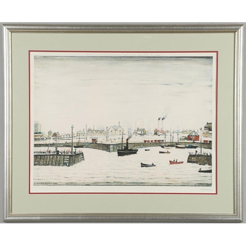 576 - LAURENCE STEPHEN LOWRY, RA (1887-1976). After. THE HARBOUR. (d) Colour reproduction, published by Ve... 