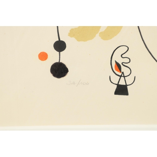 578 - JOAN MIRO (1893-1983). After. (COMPOSITION). (d) Colour lithograph, bears signature, numbered 34/100... 