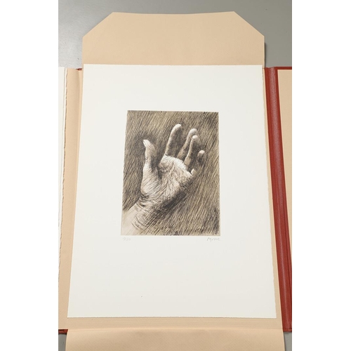 587 - HENRY MOORE, OM, CH (1898-1986). THE ARTIST'S HAND. (d) The folio of five prints (three colour litho... 