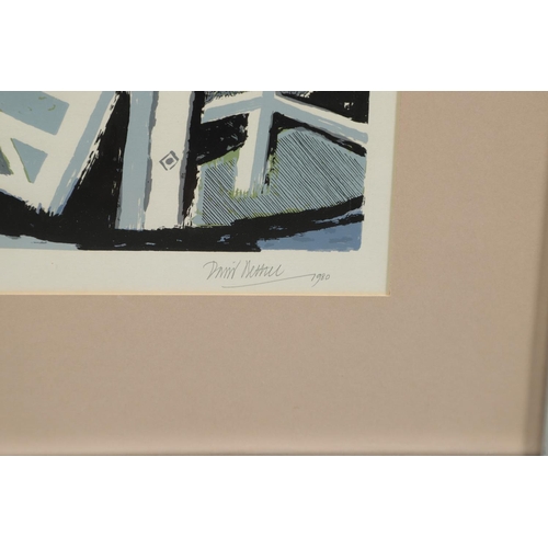 590 - DR DAVID BETHEL, CBE, RWA (1923-2006). WHITE GATE; CRICK WHARF. (d) Two, linocuts, each signed and t... 