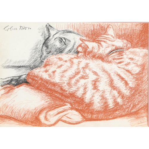 603 - COLIN MOSS (1914-2005). SLEEPING CATS. (d) Signed, black and red chalks
25 x 35cm.  *CR  Some slight... 