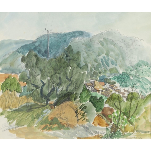 610 - ELIZABETH RIVERS, RHA (1903-1964). CONTINENTAL LANDSCAPE. (d) Signed, watercolour and pencil
28 x 33... 