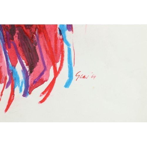 611 - WILLIAM GEAR, RA (1915-1997). UNTITLED. (d) Signed and dated `64, mixed media on paper, affixed to s... 